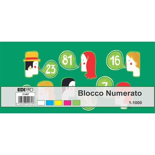 Edipro Blocco numerato colorato 1-1000, 13x6 cm