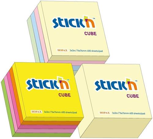 Siam foglietti autoadesivi, blocchi 76x76 mm colori fluo
