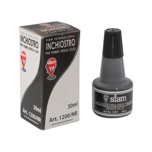 Siam inchiostro per timbri senza olio 30 ml colore nero