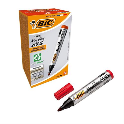 Bic marking? 2000, marcatore permanente, punta tonda, rosso