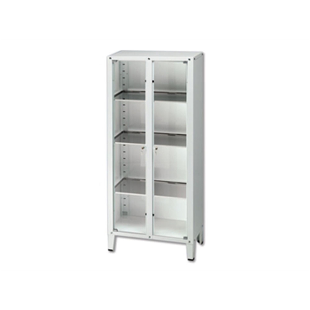 Armadio vetrina a 2 ante in vetro, 75x37x164 cm, 3 ripiani