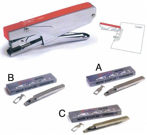 Turikan cucitrice a ganci 3 hook per ganci model. a-b-c