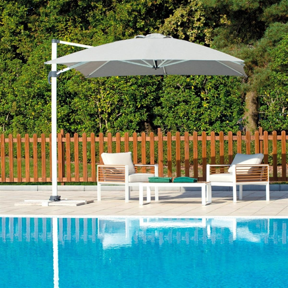 Ombrellone antivento rettangolare 3x4 m con palo laterale