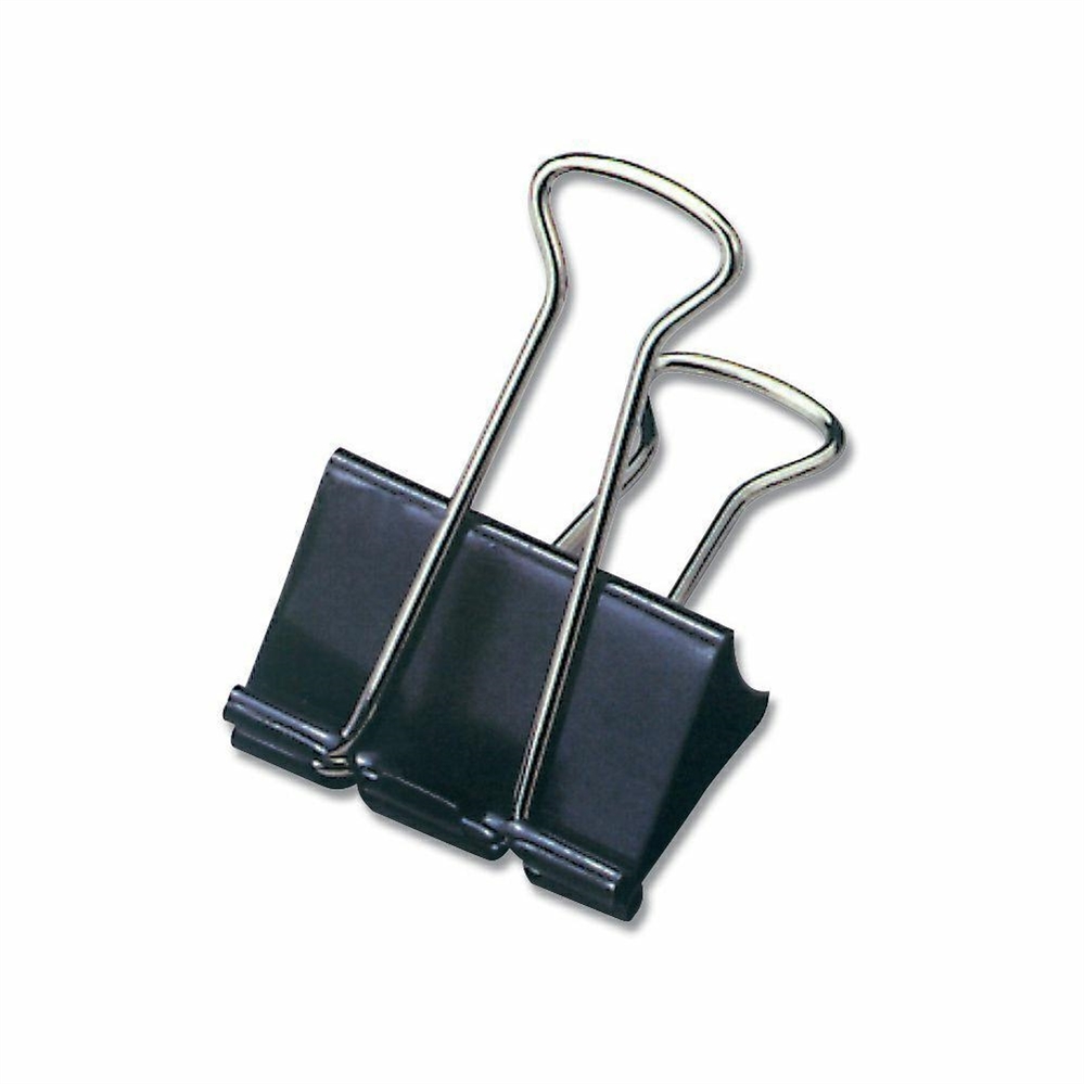 Lebez molle double clips in metallo 19 mm nero, 12 pezzi