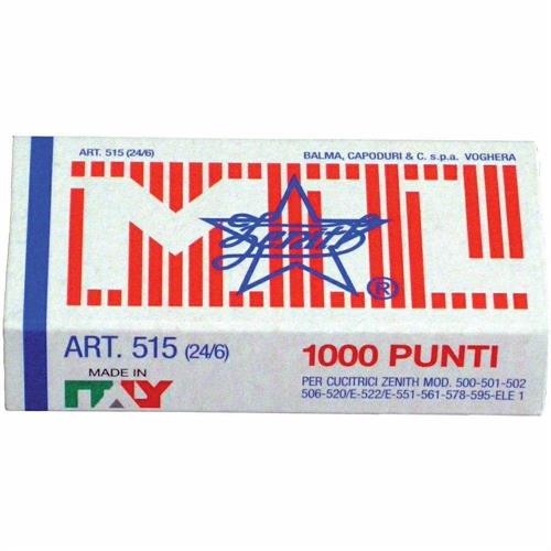 Zenith 515 Punti metallici 24/6 (confezione 1000 punti)