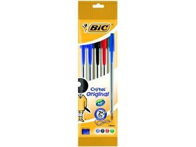 Bic cristal penna a sfera, blister 4 colori (5 pezzi)