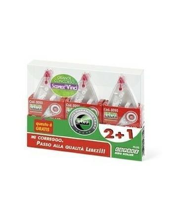 Lebez Correttore a nastro mini roller, confezione 2+1 gratis