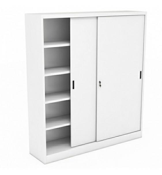 Armadio metallico con ante scorrevoli bianco 180x45x200h cm