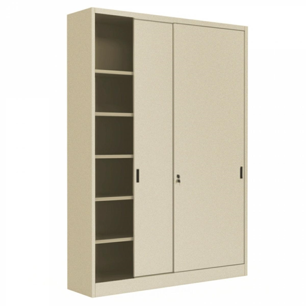 Armadio metallico con ante scorrevoli sabbia 180x45x200h cm