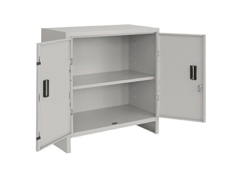 Armadio metallico ante battenti 1 ripiani grigio 100x45x90