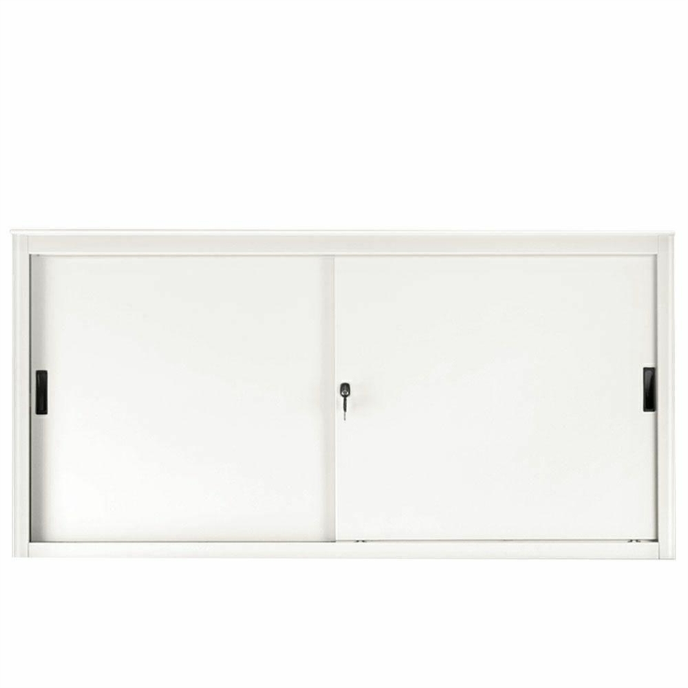 Armadio metallico con ante scorrevoli, bianco, 120x45x90h cm