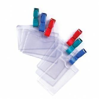 Portabadge pass verticale con clip, in pvc, 12 pezzi