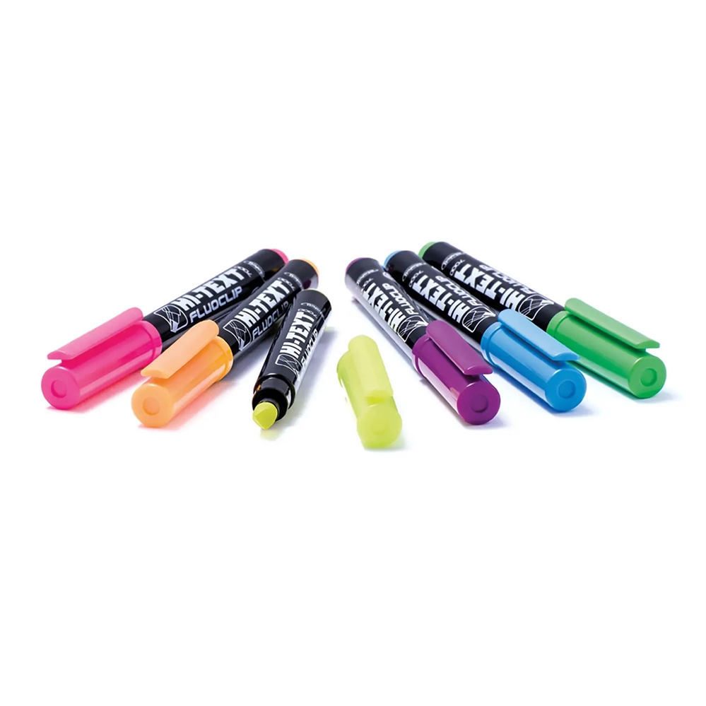 Hi-text Fluoclip Evidenziatore punta scalpello, Rosa