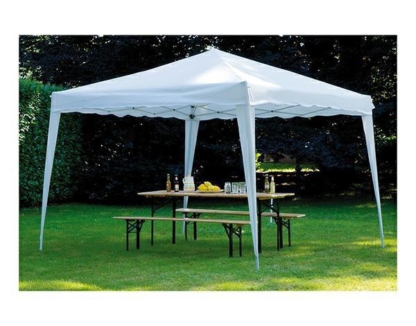 Gazebo quadrato 3 x 3 m pieghevole in ferro con sacca ecru'