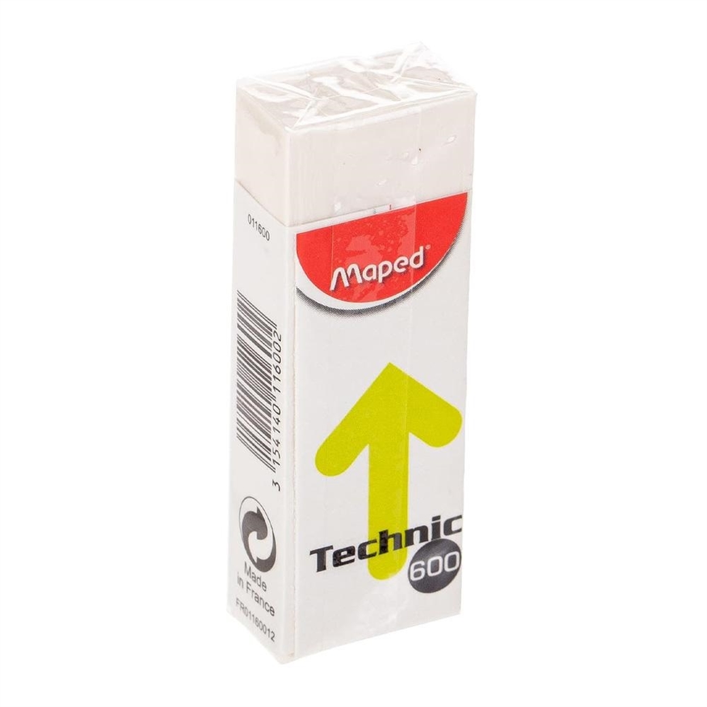 Maped Technic 600 Gomma bianca per matita in plastica