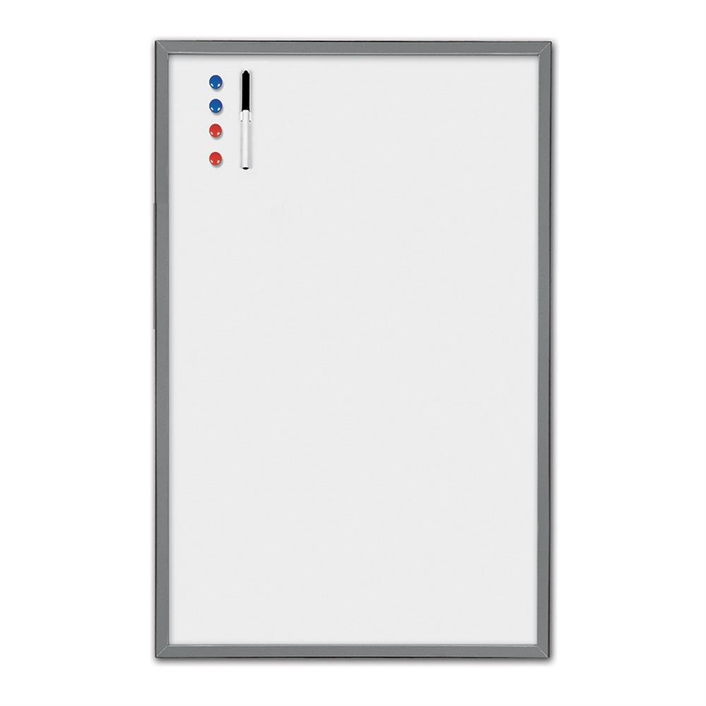 Lebez Lavagna magnetica bianca 60x90cm, cornice in alluminio
