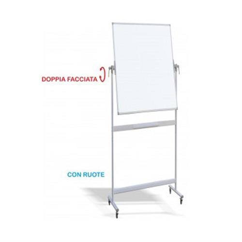 Lavagna magnetica girevole con ruote 60x90 cm