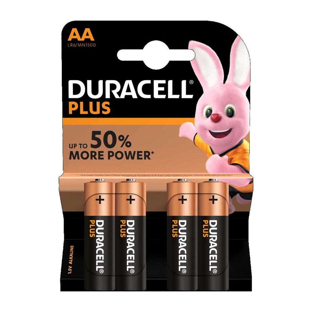 Duracell Batteria alcalina stilo AA 1.5V, blister 4 pezzi