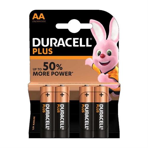 Duracell Batteria alcalina stilo AA 1.5V, blister 4 pezzi