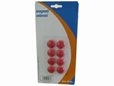 Magnete per lavagna, 20 mm, rotondo, rosso (8 pezzi)