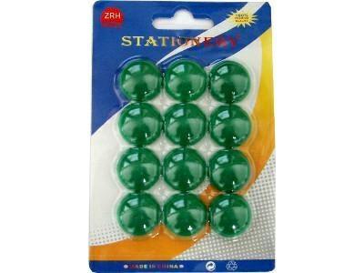 Magnete per lavagna, 20 mm, rotondo, verde (12 pezzi)