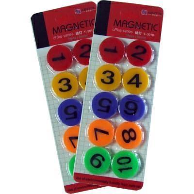 Magnete per lavagna numerato, 30 mm, colori assortiti  (10 p