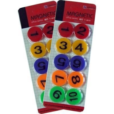 Magnete per lavagna numerato, 30 mm, colori assortiti  (10 p