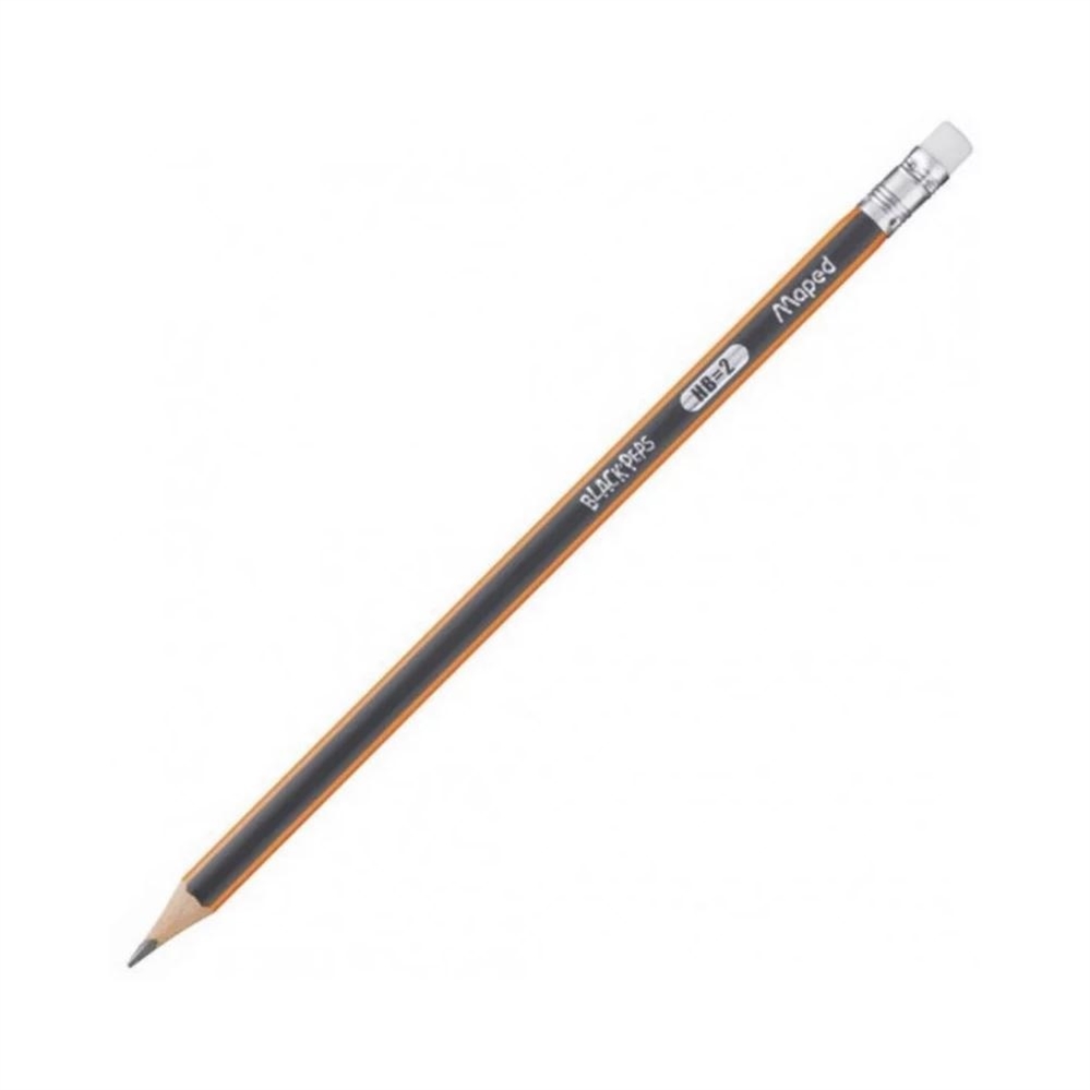 Maped Matita triangolare HB2 con gomma, 12 pezzi