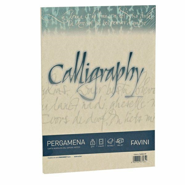 Favini Carta pergamena A4, colore crema, 190 gr, 50 fogli