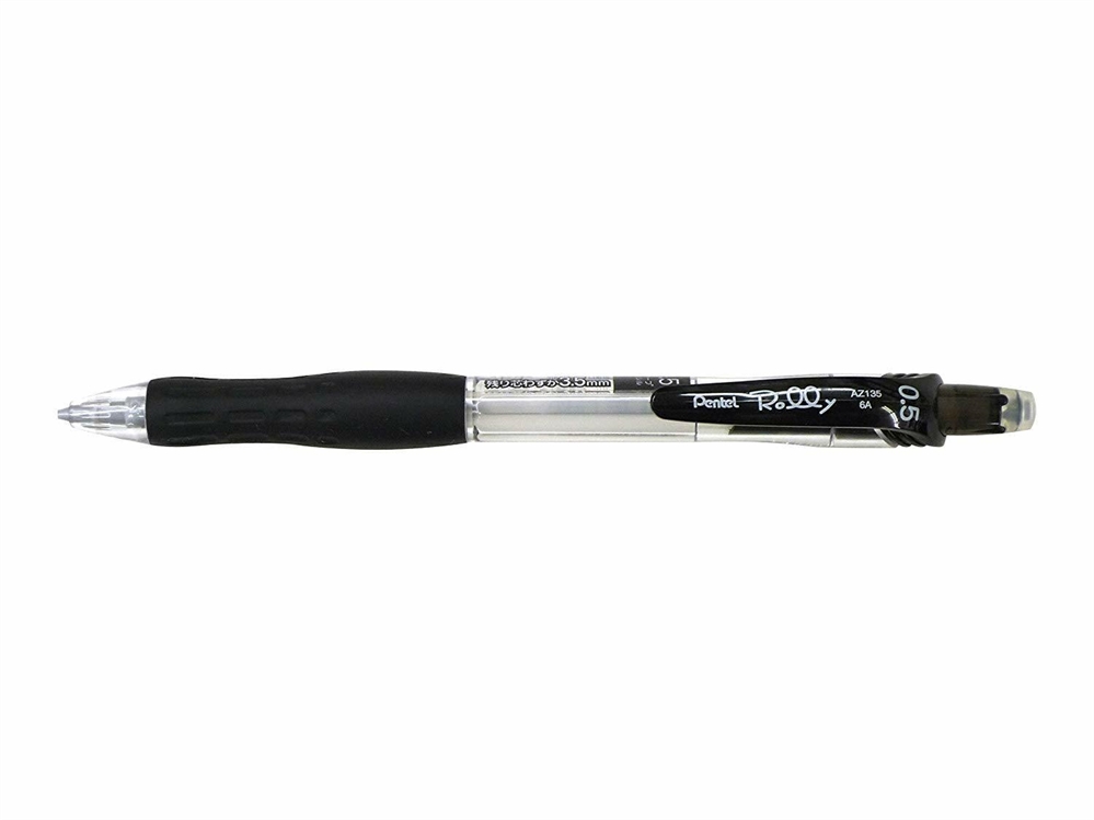 Pentel rolly portamine con grip, mina hb da 0,5 mm, nero