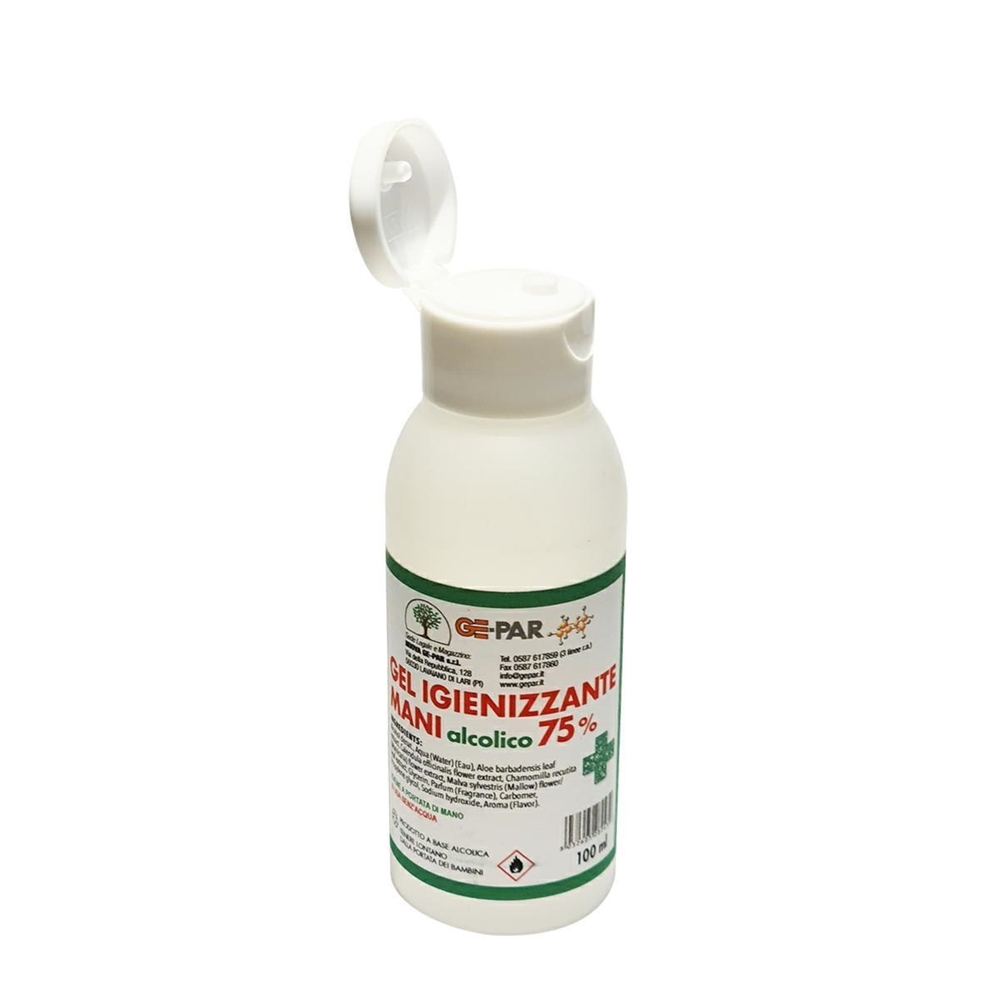 Gepar, gel mani disinfettante 75% antisettico,flacone 100ml