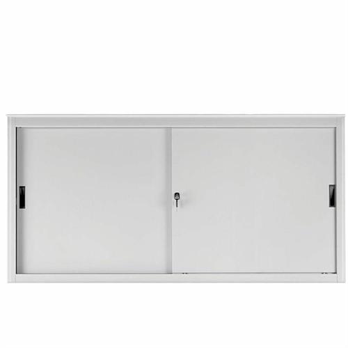 Armadio metallico con ante scorrevoli, grigio, 120x45x75h cm