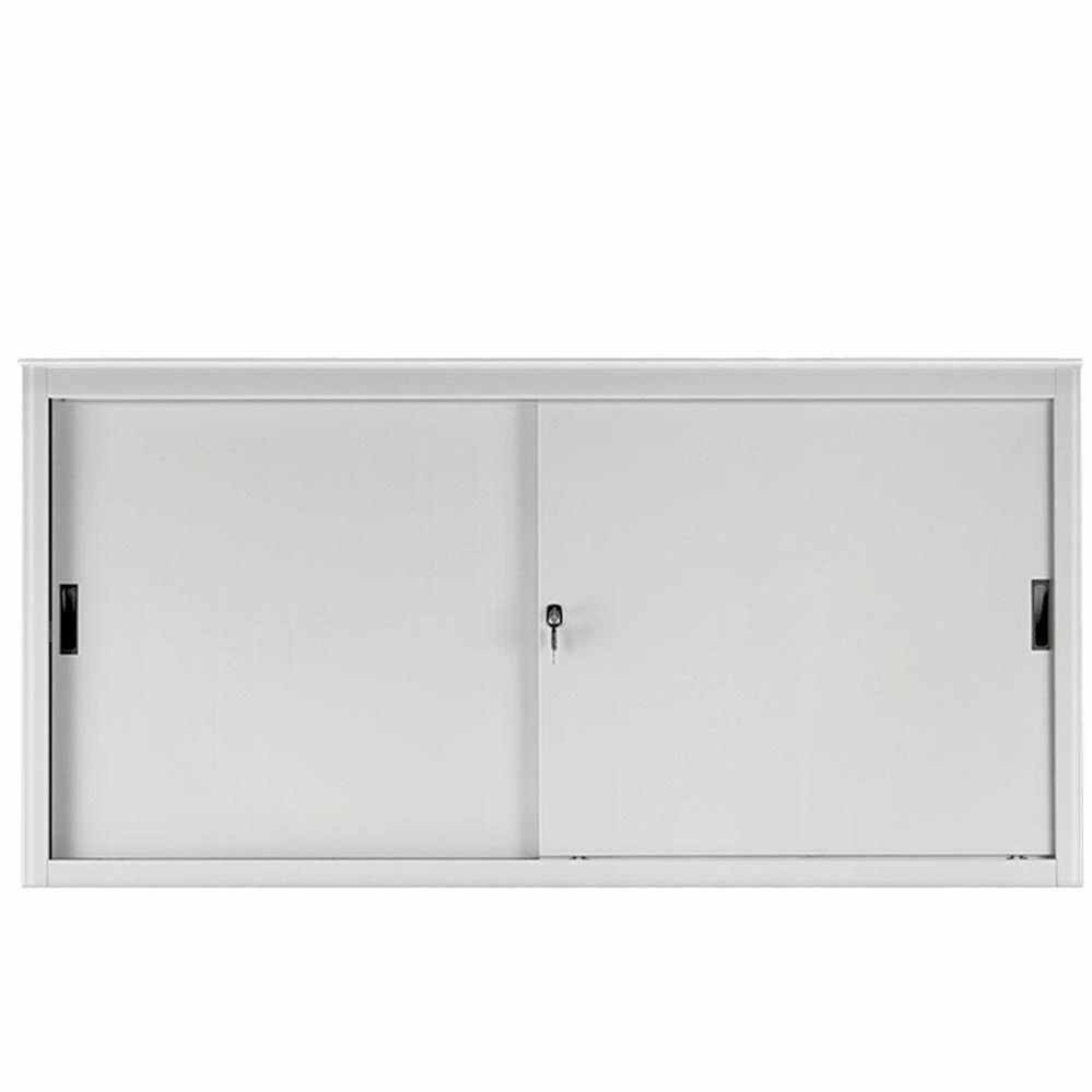 Armadio metallico con ante scorrevoli, grigio, 180x45x75h cm