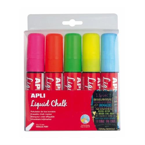 Apli pennarello gesso liquido colori fluorescenti, 4 pezzi