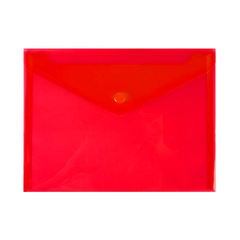 Nikoffice Buste con bottone, F.to A4, in ppl, Rosso, 5 pezzi