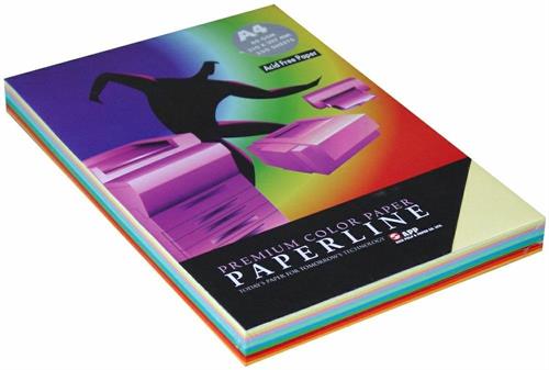 Paperline carta per fotocopie A4, 80 gr, 5 colori pastello