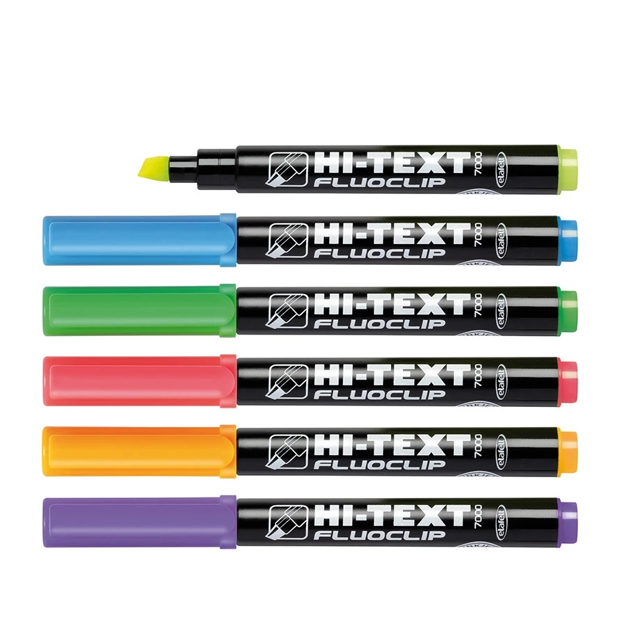 Hi-text Fluoclip Evidenziatore punta scalpello, Verde
