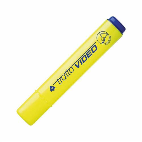 Tratto video evidenziatore punta a scalpello giallo, 12 pz
