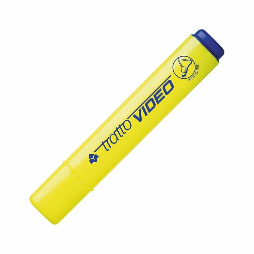 Tratto video evidenziatore punta a scalpello giallo, 12 pz