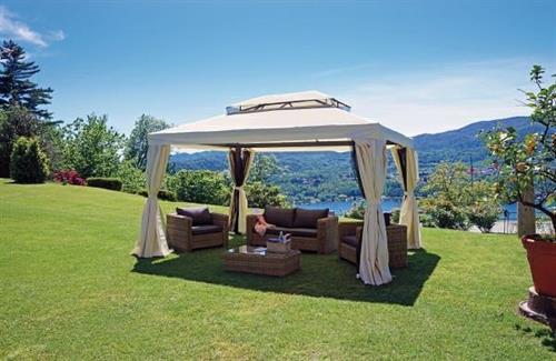 Gazebo rettangolare 3 x 4 m alluminio con tende laterali ecr