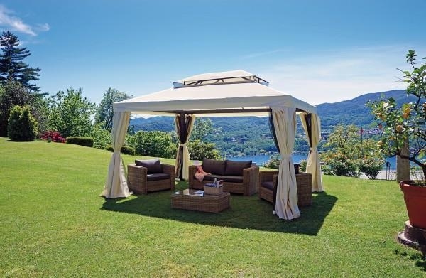 Gazebo rettangolare 3 x 4 m alluminio con tende laterali ecr