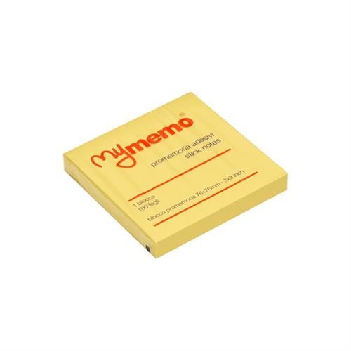 Foglietti adesivi, blocchi 76x76 mm, giallo, 100 fogli