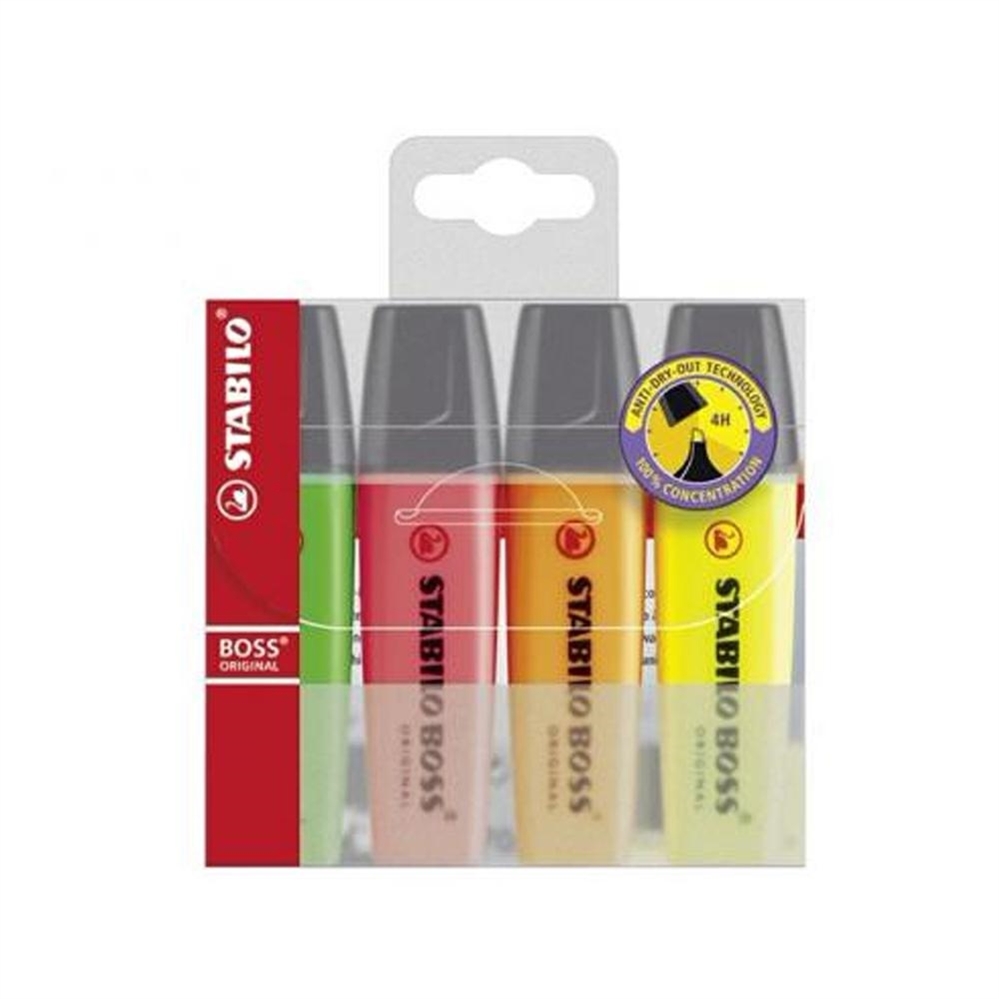 Stabilo boss original evidenziatore fluo (confezione 4 pz)