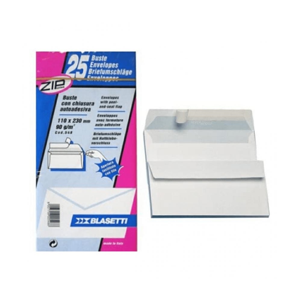 Blasetti buste per lettera 11x23 con strip, blister 40 pezzi