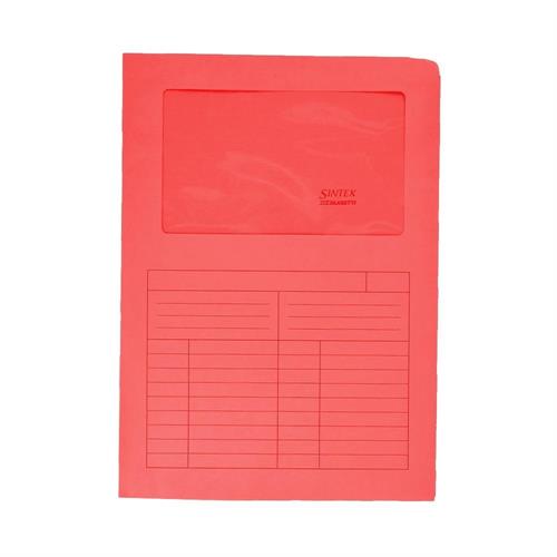 Blasetti sintex cartella a l con finestra, rosso, 50 pezzi
