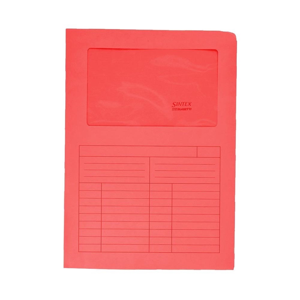 Blasetti sintex cartella a l con finestra, rosso, 50 pezzi