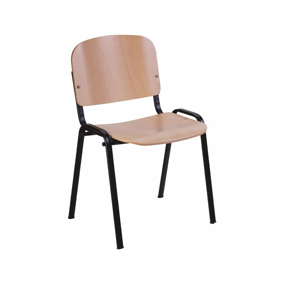 Sedia fissa d'attesa in faggio naturale ginger