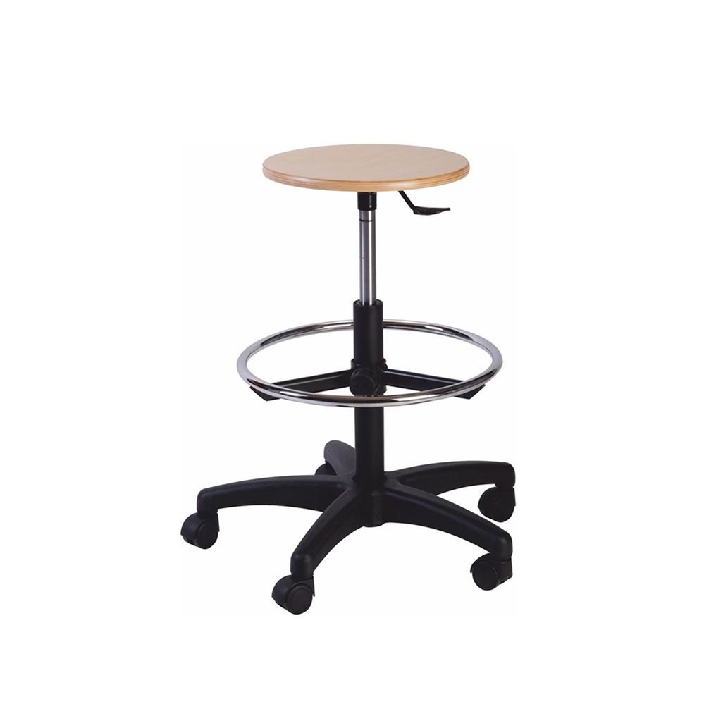 Sgabello sedia disegnatore in faggio senza schienale ginger