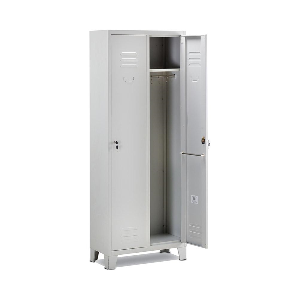 Armadietto spogliatoio in metallo 2 posti, 69x33x180H cm
