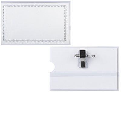 Lebez Portabadge con clip e spilla in metallo 90x55mm, 50 pz